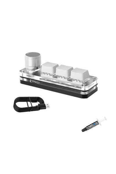 UnderShop Mini Programmable Mechanical Keyboard, Knob, RGB Lighting for Gaming, Programming, Web Design,Office