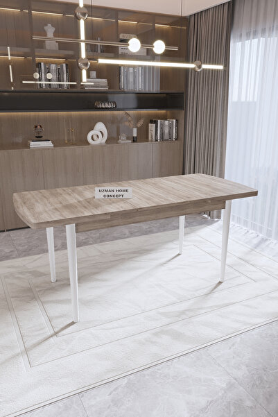UZMHOME 80 x 130 Açılabilir Kapanabilir Yemek Masası 6 Kişilik Mutfak Masası