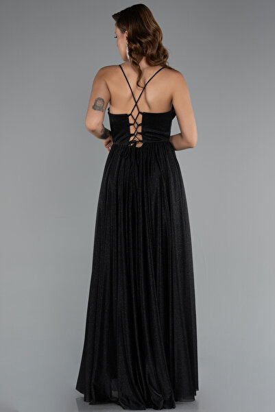 meksila kadın ip askılı değaje görünümlü etek uzun kloş yırtmaç detaylı düğün davet nişan simli abiye elbise