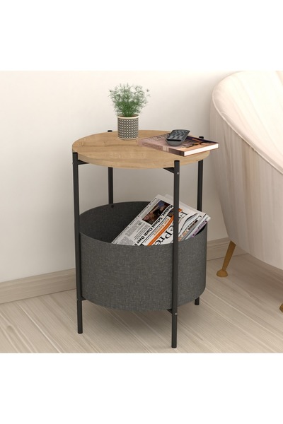 Home Box Modulix Asma Round End Table with Detachable Table Top and Bag