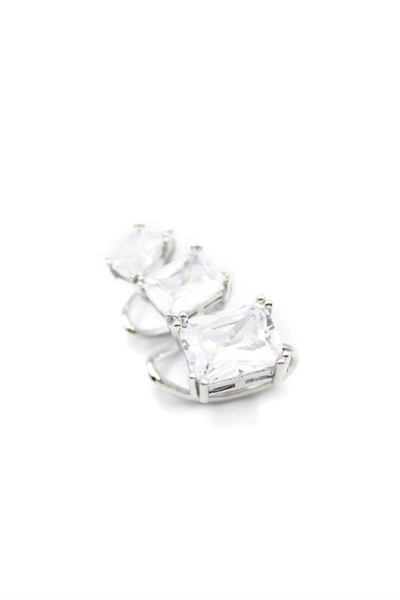 No8 Home Stoned Cartilage Earrings - Silver