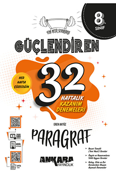 Ankara Yayıncılık 2025-2026 8. Sınıf Yeni Nesil Sorular İle Güçlendiren Parag...