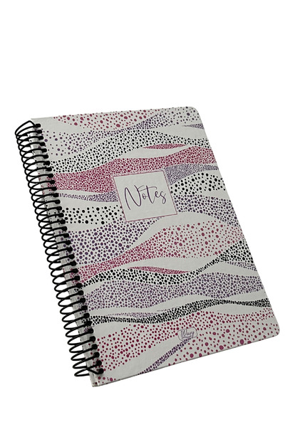 TREND16 دفتر ملاحظات ذو غطاء صلب مموج حلزوني 17X24 مخطط 96YP