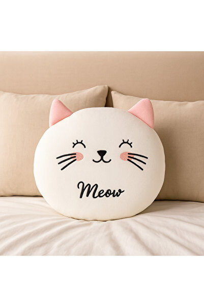 Mersi SHOP Pernă drăguță de pluș în formă de pisică – Design decorativ Miaw d...