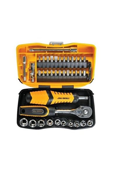 Strend Pro Trusă de 39 de piese, biți și chei tubulare + mâner și clichet