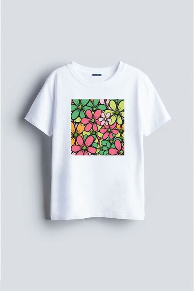 Darkia تي شيرت للأطفال للجنسين بتصميم خاص مطبوع عليه زهور زهرة الأقحوان الربيعية