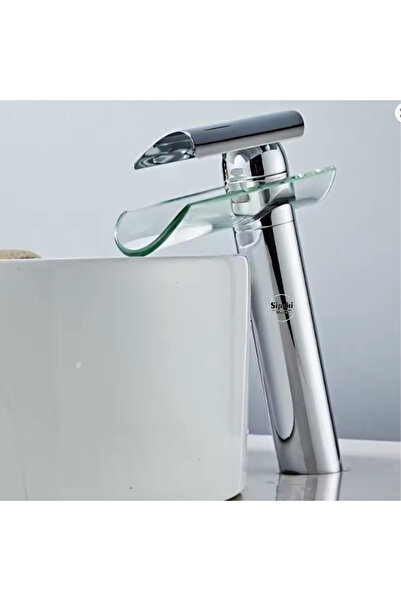 Genel Markalar Krom Renk Cam Detaylı Modern Ve Dayanıklı Lavabo Bataryası