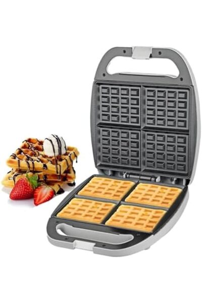 Biki Electric Waffle Maker with 4 Grids Split Head Non-Stick Waffle Maker Panini Pressure Grill