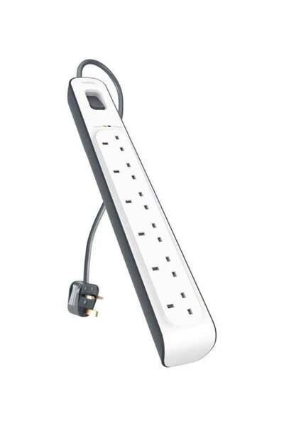 Belkin Surge Protection Strip 6 X 2.4Amp With Power Cord White 2meter