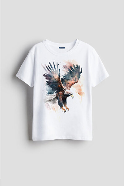 Darkia تي شيرت للأطفال بتصميم خاص مطبوع عليه طلاء زيتي على شكل نسر النسر للجنسين