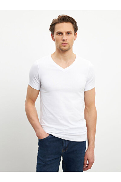 LC Waikiki Sparkling Choices from Shining Store | V-Neck Short Sleeve Men's Undershirt