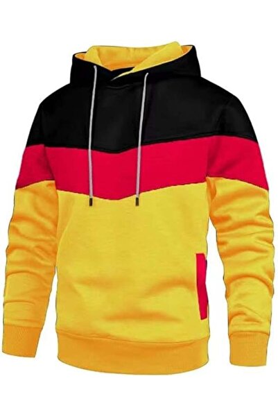 OEM Hanorac unisex casual, negru/roșu/galben 2XL (greutate 65-70 kg, înălțime...