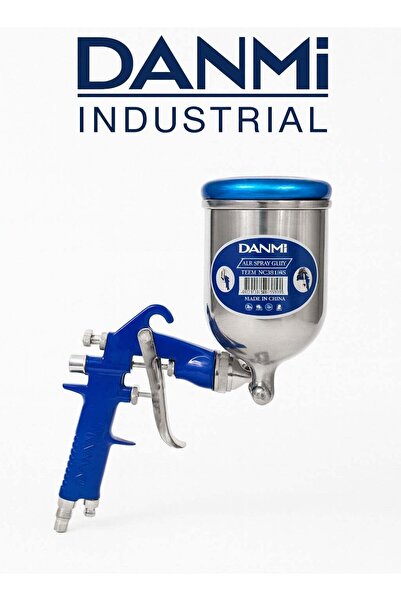 DANMI مسدس رش الهواء - الطراز 800475 - كوب طلاء معدني يعمل بالجاذبية سعة 300 مل - مجموعة كاملة