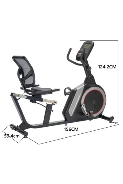 ALTIS Recumbent Magnetic Bike, 150Kg Max, With Backrest, Model ALKPR68813, Black