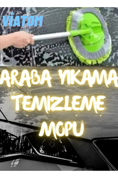 ViATOM Oto Araba Yıkama Temizleme Mopu 1 Yedek Bezi Mikrofiber Çok Fonksiyonl...