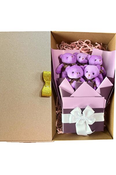 Sole 90 cm Plush Teddy Bear and Romantic Purple Plush Teddy Bear Bouquet Special Birthday Gift for Girlfriend