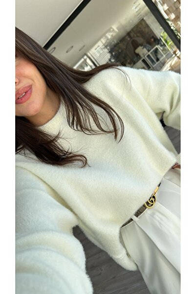 Le Savu Shilsee Women's Ecru Yumoş Beard Wide Sleeve Sweatshirt