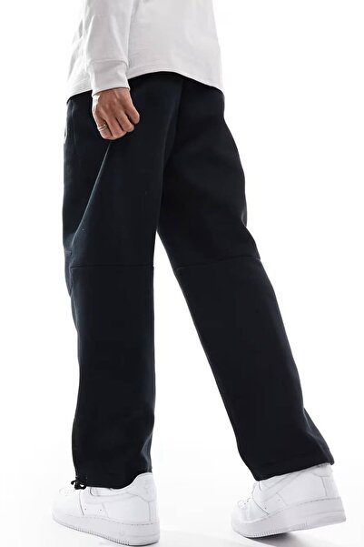 Nike Tech Fleece Open Hem Joggers Erkek Bol ve Uzun Kesim Lastik İpli Paça Eşofman Altı Siyah