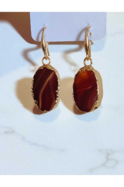 ÜMRANİKA JEWELLERY Akik Küpe - Doğal Taş