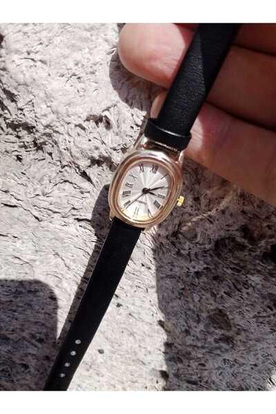 Brality Minimal Oval Model Vintage Retro Black Cord Women Wrist Watch 0014