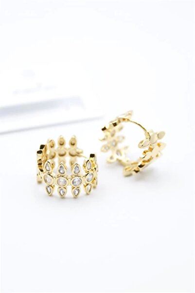 No8 Home Jewelled Hoop Earrings - Gold