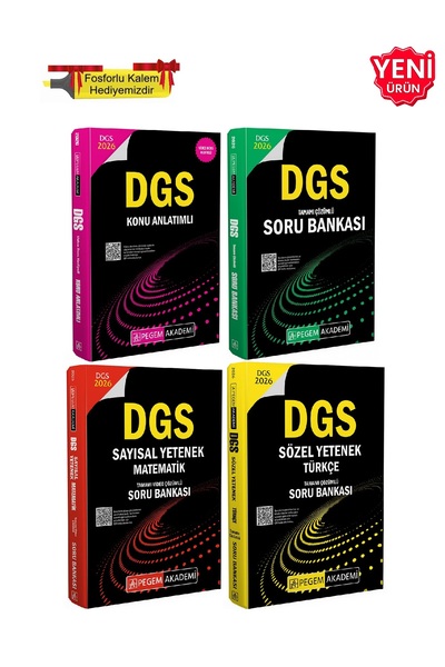 Pegem Akademi Yayıncılık 2026 - DGS Konu + Soru Bankası + Sayısal Yetenek + S...