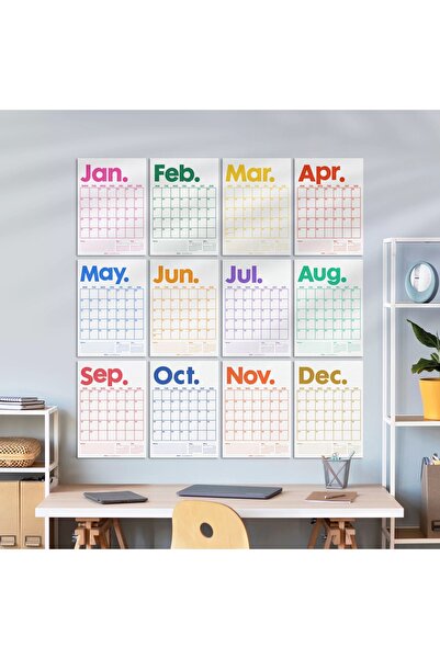 bi'aldım 2026 Aylık Planlayıcı Duvar Takvimi, Önceki ve Sonraki Ay Takvim, 33X48 cm & A4 Poster Takvim, Canlı