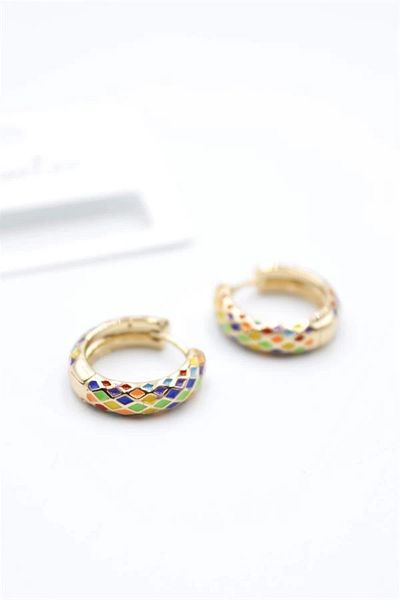 No8 Home Enameled Hoop Earrings - MULTICOLOR