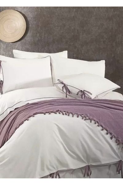Dantelux Clara Bridal Set (Pike+Duvet Cover Set) Dowry Holder - Double - Plum Color