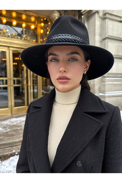 LAGRANZE Fedora Premium pentru femei – Pălărie de lux din pâslă cu bandă din ...