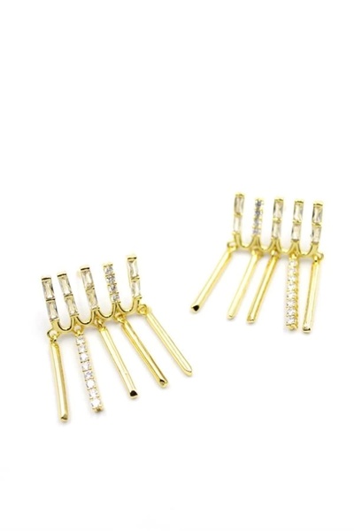 No8 Home Stone Dangle Earrings - Gold