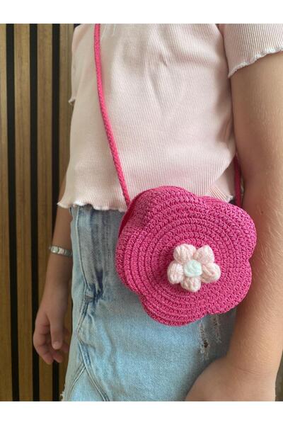 HİMENİSA Flower Patterned Straw Girl's Bag