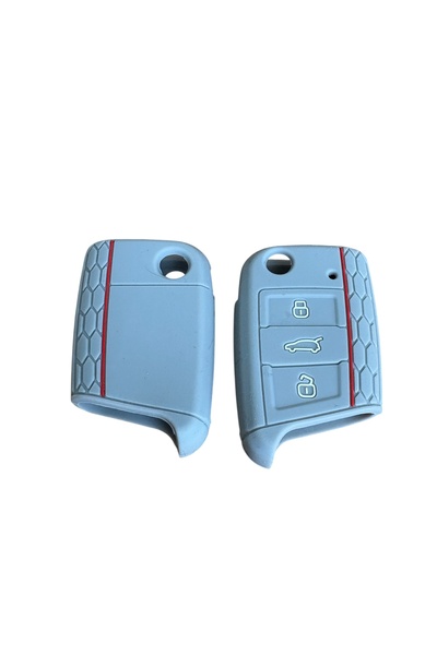 İKTUNING Vw T-Cross T-Roc Taigo Tiguen Gray 2 Pcs Silicone Key Case