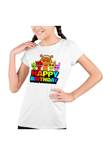 OEM Tricou Copii Fete Sprunki Happy Birthday