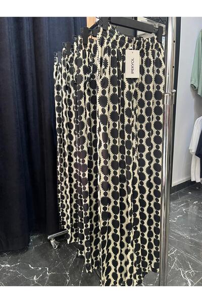 Butik saten desenli pantolon