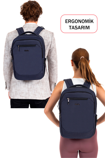 Dada Unisex Navy Blue School Backpack Medium Size High School University USB ...