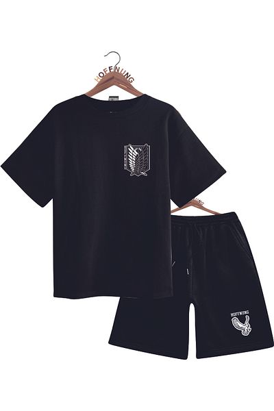 HOFFNUNG Unisex Men/Women Crew Neck on Attack Eagle Oversize Bottom Top Tracksuit Suit