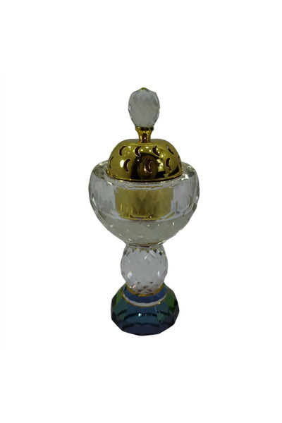 Generic مبخرة كريستالية معطرة برائحة البخور العربي، ديكور مكتبي لليوغا والتأمل والسبا (قمر)