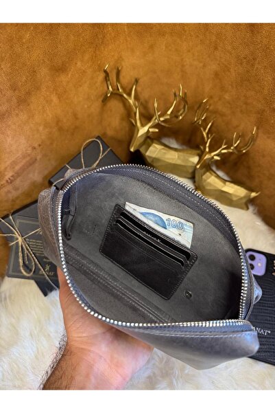 SANAT Hakiki Deri El tutma saplı Kartlıklı Erkek El Çantası - Seyahat Çantası - Tıraş Çantası 13,5x21x3,5