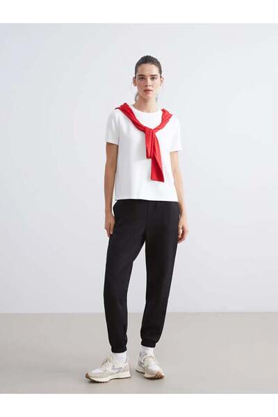 LC Waikiki Γυναικείο παντελόνι φόρμας LCW VisionBlack Jogger με ελαστική μέση