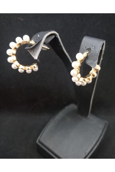 SEVAS GOLD Women's Gold Color Pearl Earrings