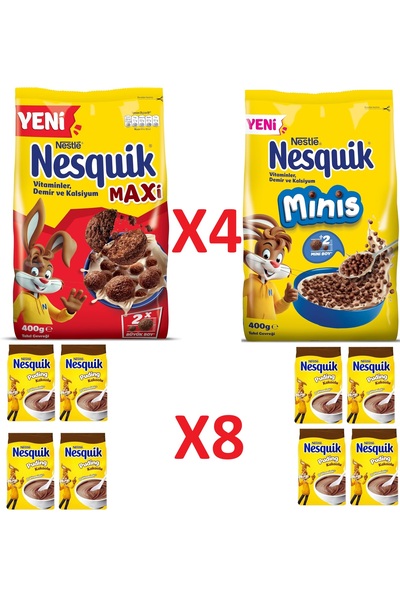 Nesquik 3'LÜ FIRSAT PAKETİ (4 ADET MİNİS*4 ADET MAXİ* 8 ADET KAKAOLU PUDİNG)