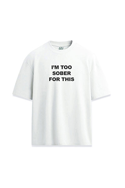 Darkia تي شيرت مريح للجنسين مكتوب عليه "Too Sober For This Slogan"