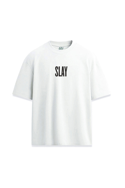 Darkia تي شيرت مريح للجنسين مطبوع عليه شعار Slay Written