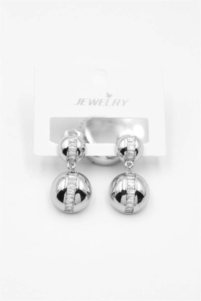 No8 Home Baguette Jewelled Earrings - Silver