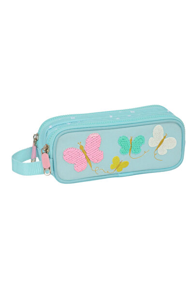 Moos Double Carry-all Butterflies Light Blue 21 x 8 x 6 cm