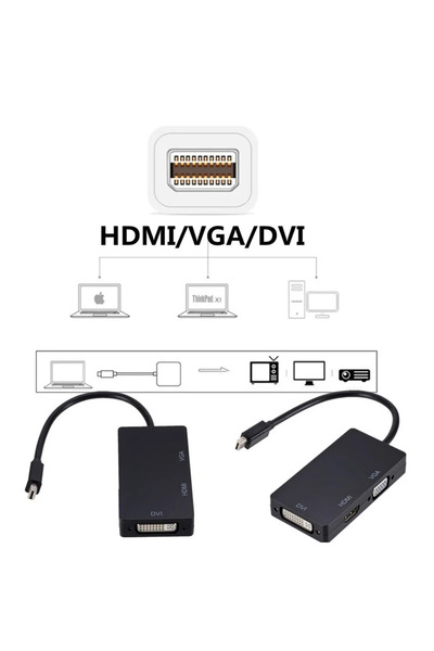 Anunnaki YÜKSEK KALİTELİ DISPLAY PORT TO HDMI-VGA-DVI 3IN1 ÇEVİRİCİ