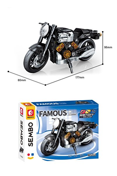 Sembo Block Yamaha V-Max Motorcycle Building Block Set - 203 Pieces