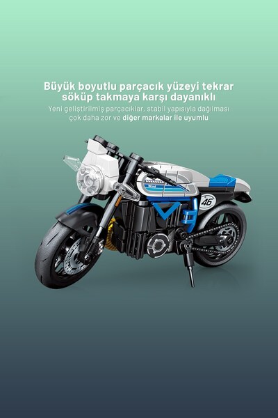 Sembo Block Yamaha V-Max Motorcycle Building Block Set - 203 Pieces