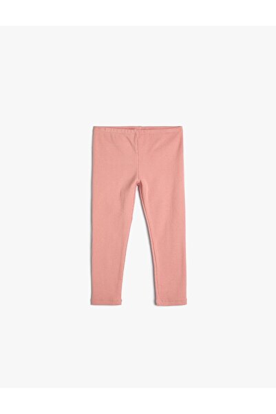 Koton Baby Girl Elastic Waist Ribbed Basic Leggings 4Smg40026Ak